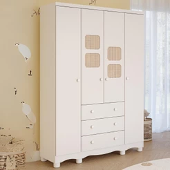 Guarda Roupa Infantil Telinha 4 Portas 3 Gavetas 100% MDF
