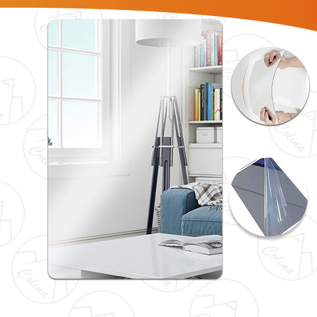 Kit 2x Espelho Adesivo Acrílico 20x30 Retangular Arredondado Sala Banheiro Decorativo Kolling Sell