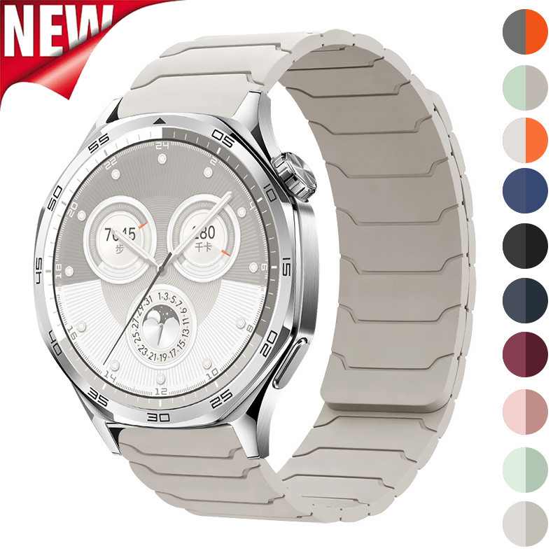Pulseira Magnética De 20mm 22mm Para Huawei Watch GT5 GT4 5Pro 3 46mm De Silicone Samsung Galaxy 7 6 5 4 40mm 44mm Espor
