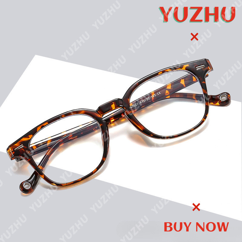 (YUZHU) Versão Coreana De Óculos Anti-Luz Azul Com Armação Preta Clássica Minimalista Quadrada em Oferta na Shopee