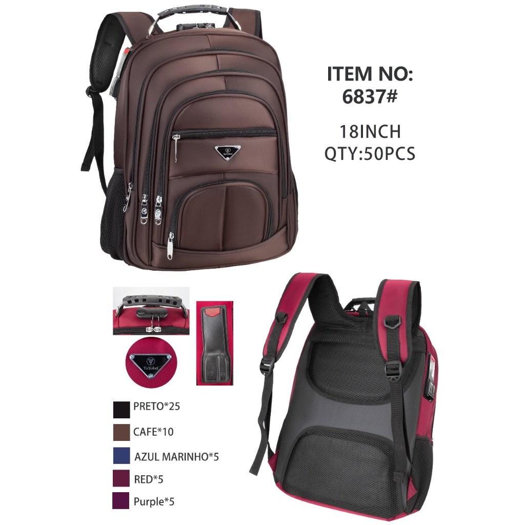 Mochila impermeável Grande Executiva Para Notebook Trabalho Faculdade Reforçada Antifurto Senha Cabo De Aço USB