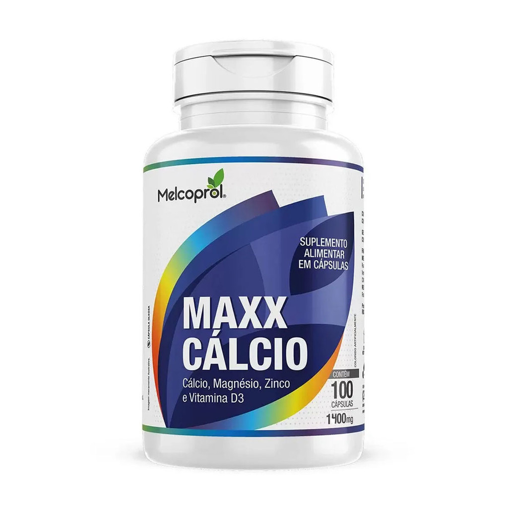 Suplemento de Cálcio, Magnésio, Zinco e Vitamina D3 – Maxx, 100 cápsulas Melcoprol
