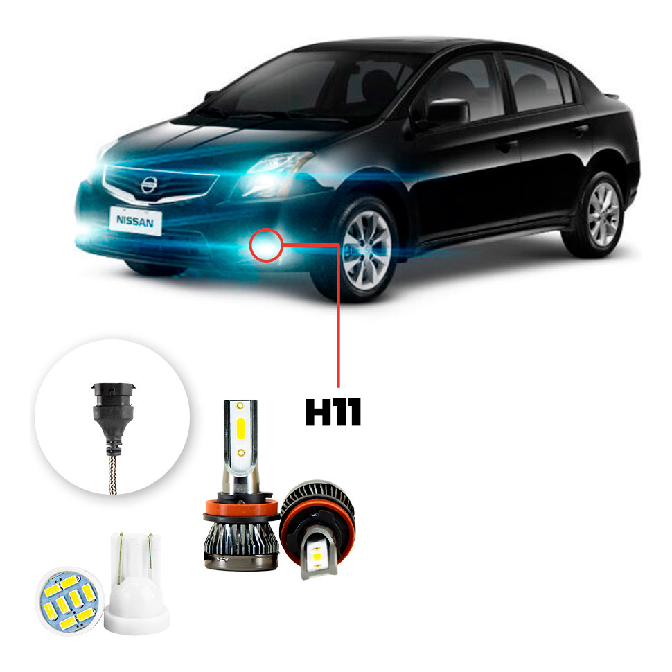 Ultra Led Nano 22000lm Nissan Sentra 2012-2013 Farol Milha em Oferta na Shopee