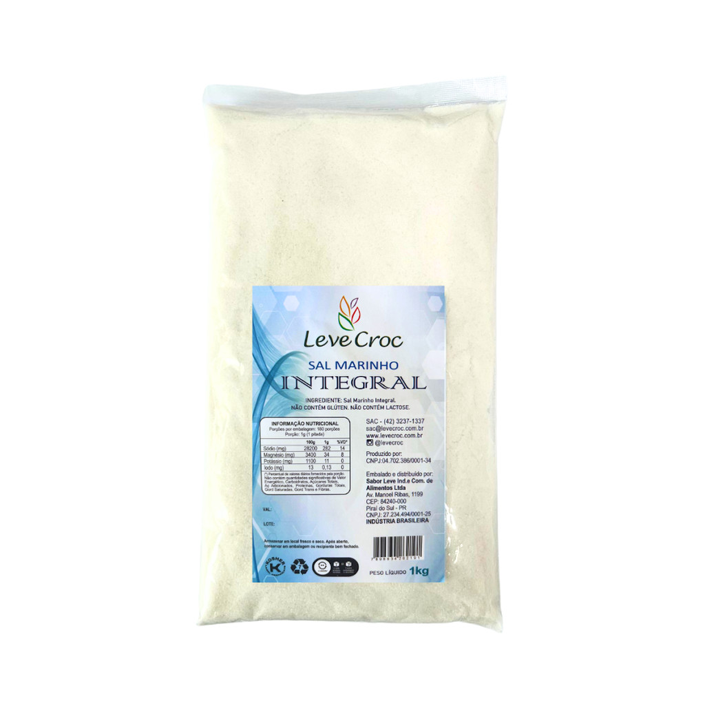 Sal Marinho Integral sem Iodo 1Kg - Leve Croc