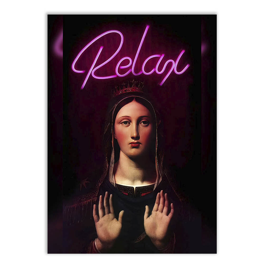 Placa Decorativa Engraçada Relax Pintura Estilo Renascença Decoração Poster Quarto Sala