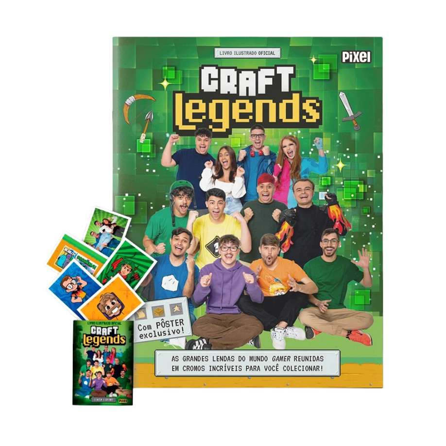 Coleção Oficial Craft Legends - Álbum Capa Cartão + 10 envelopes (50 Figurinhas) em Oferta na Shopee