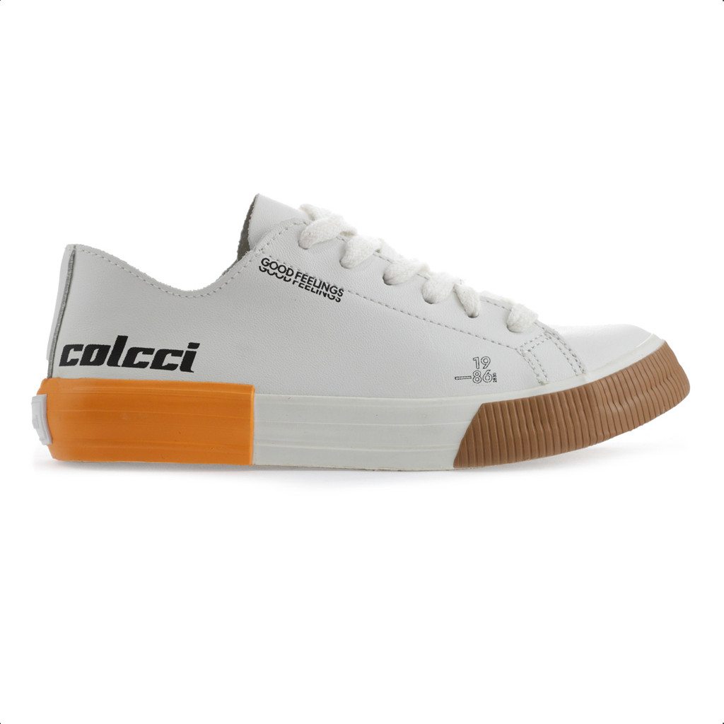 Tênis Colcci Palauâ Branco e Laranja - Feminino