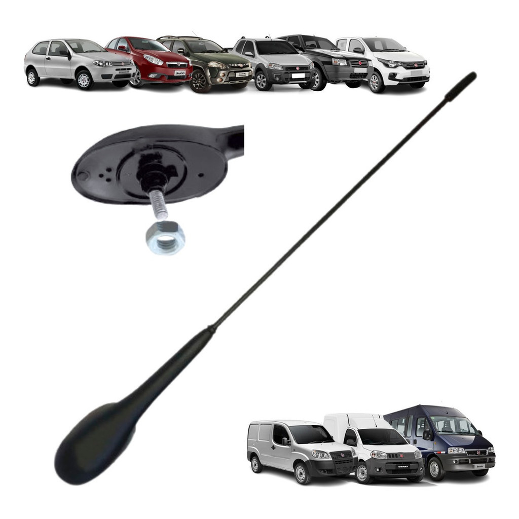 Haste Antena De Teto Fiat Palio 1996 Até 2017 Am / Fm Radio Mp3 Mp5 Multimidia