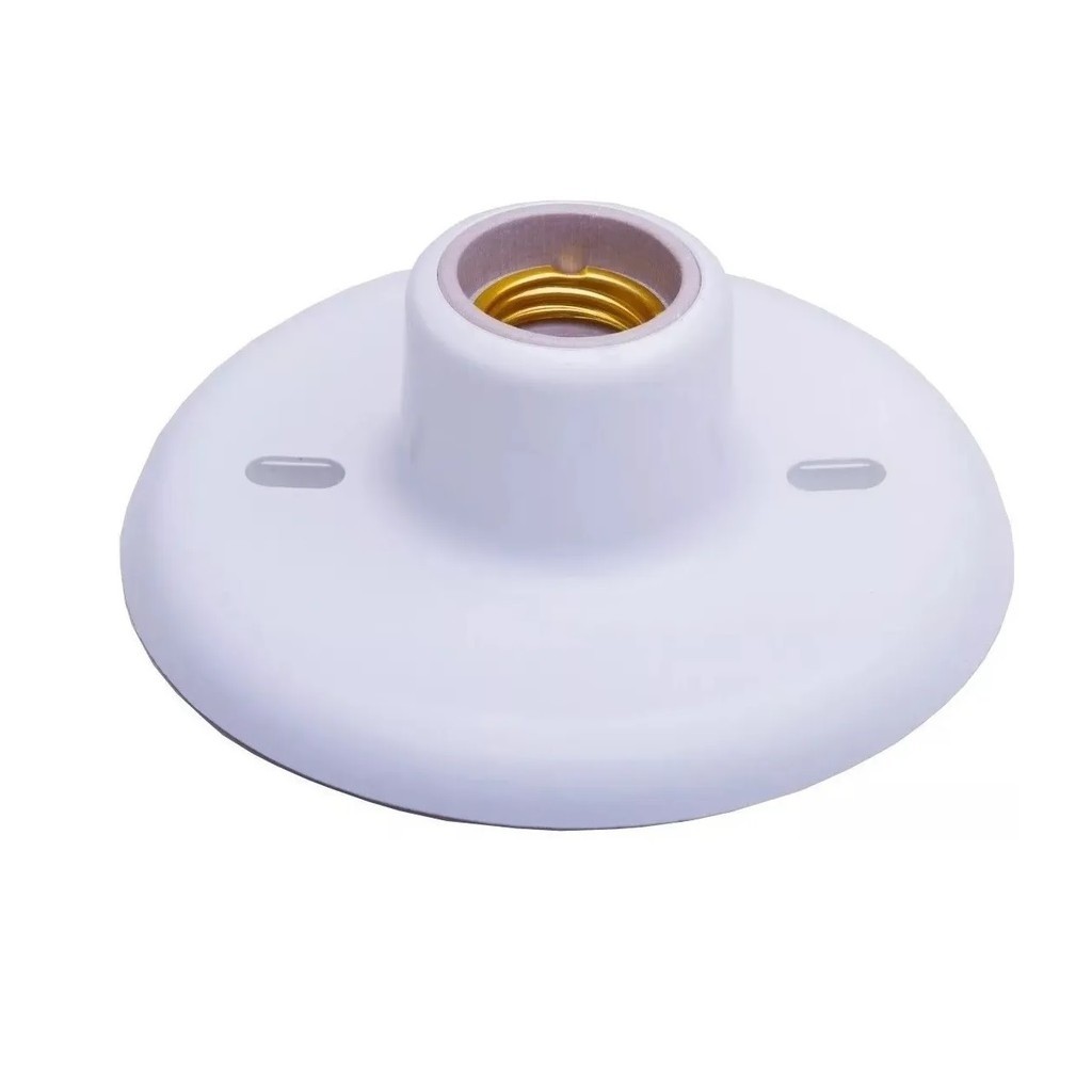 KIT 10 PLAFON SUPORTE LAMPADA BOCAL BRANCO PORCELANA