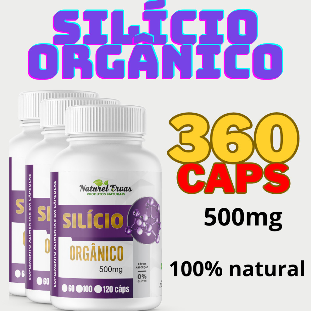 Silício Orgânico Cápsulas de 500mg - Natural e Original em Oferta na Shopee