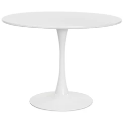 Mesa Saarinen Tulipa Redonda 120cm Tampo Madeira Branca