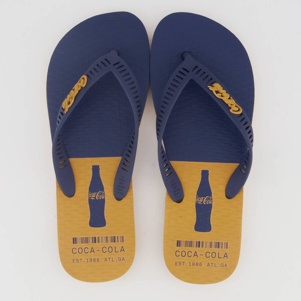 Chinelo Coca Cola Truist Bege e Marinho - Women Shoes