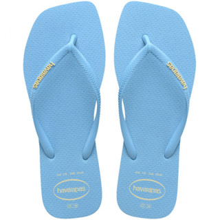 Chinelo Havaianas Slim Square Logo Pop Up Azul Lavanda