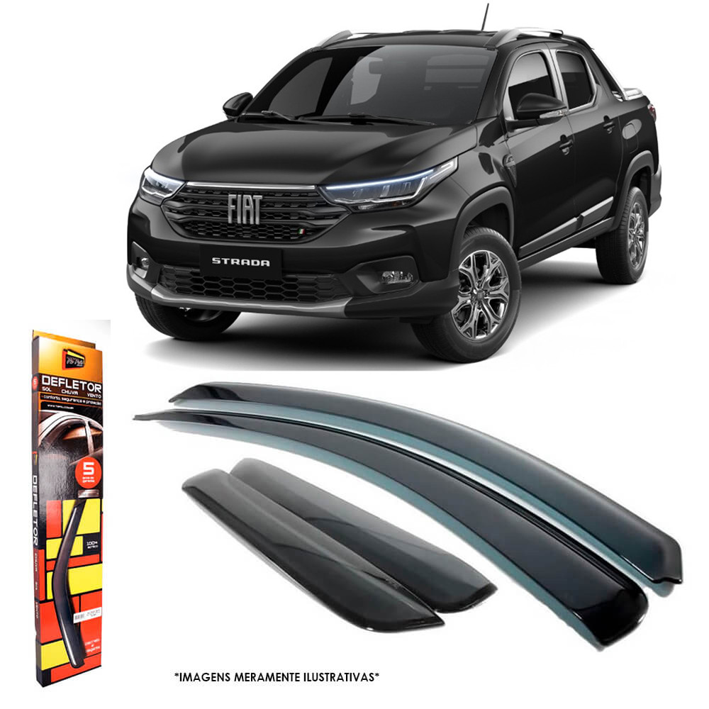 Calha de Chuva Fiat Strada Cabine Dupla 2020 em diante 4 Portas TG Poli - 24027