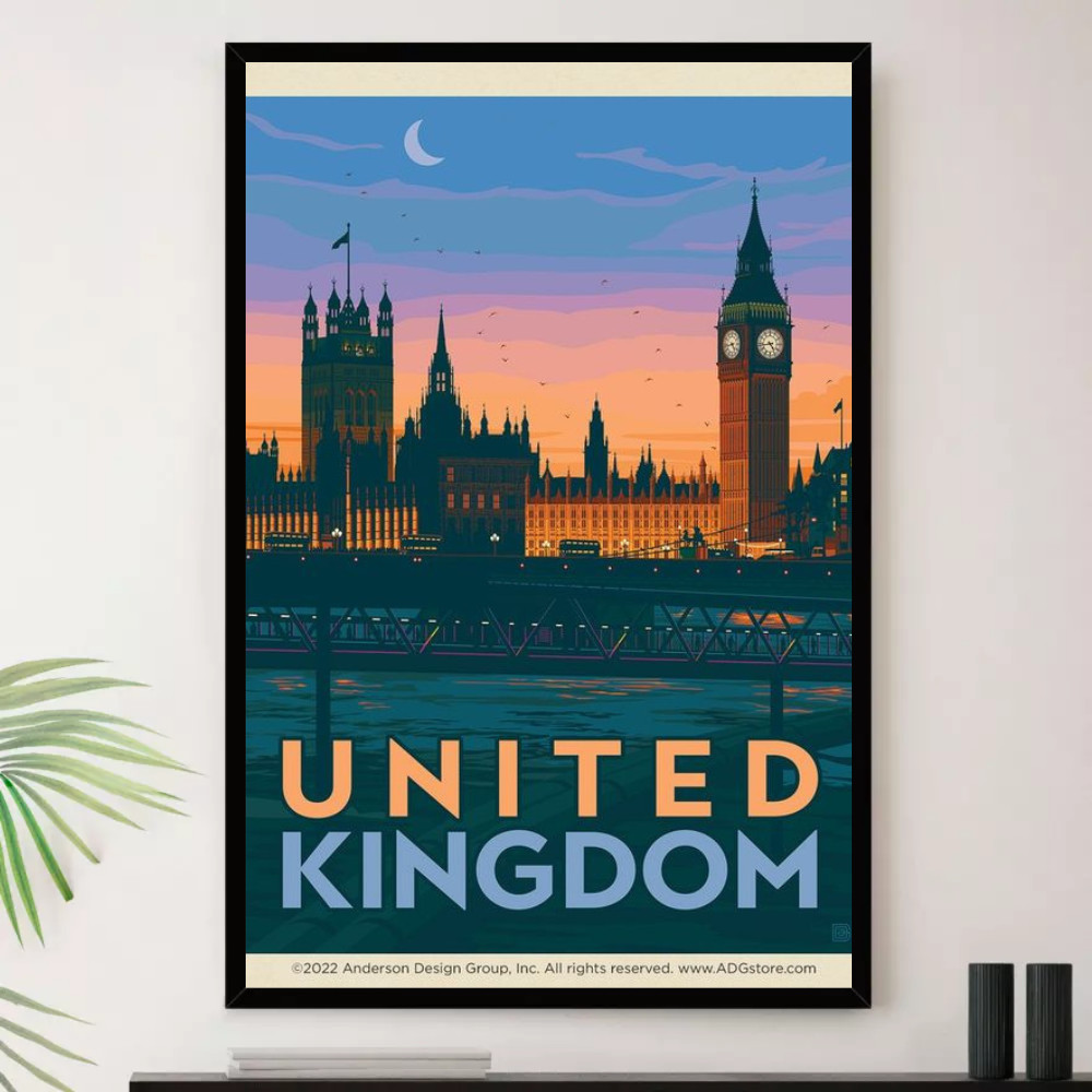 Quadro Londres Inglaterra Desenho Decorativo A3 35x45cm