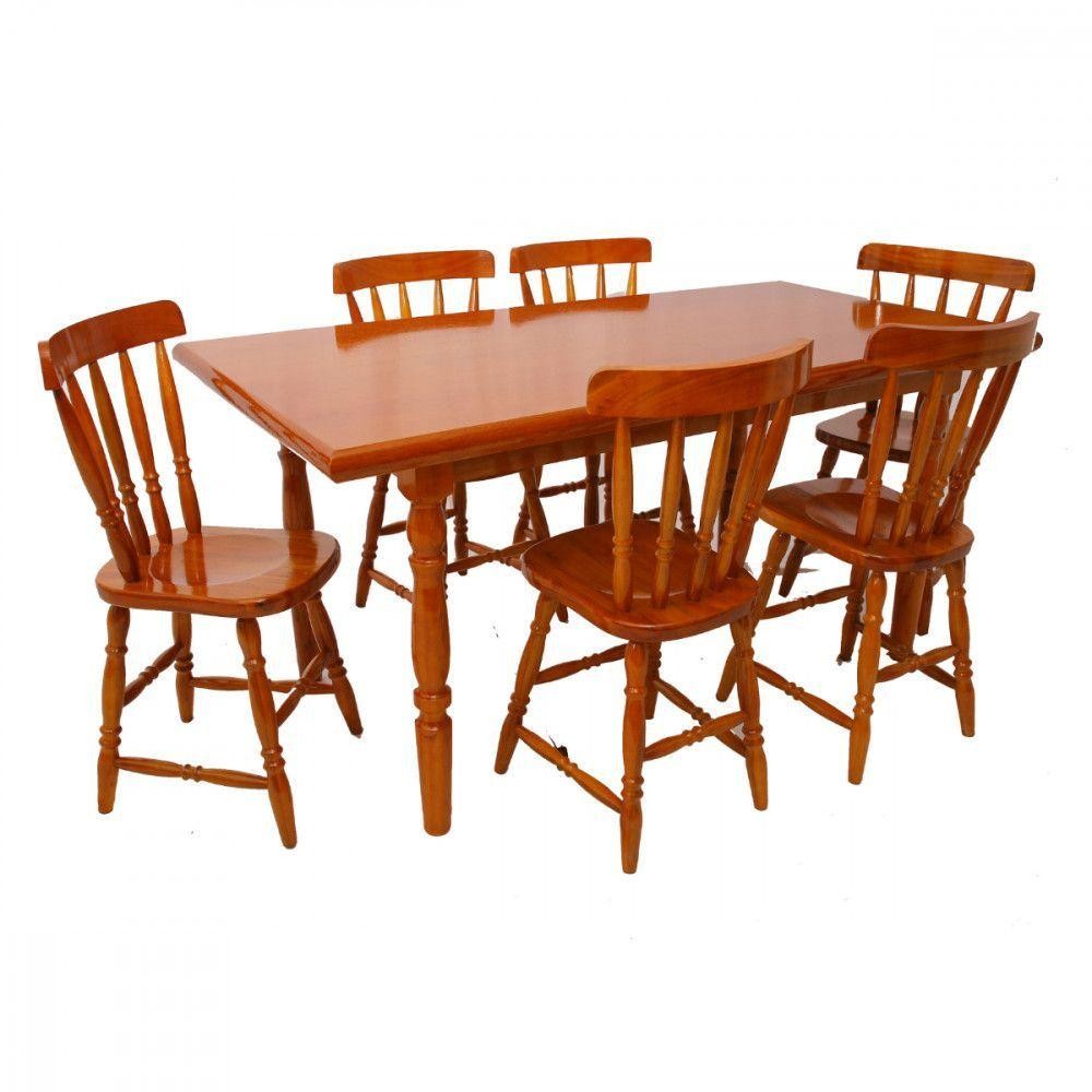 Mesa De Jantar Com 6 Cadeiras Piratini Mel Viero Mel em Oferta na Shopee
