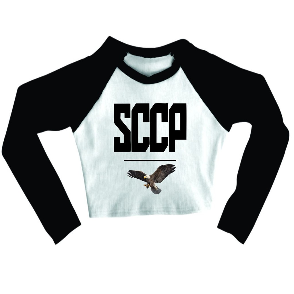 Cropped Raglan inverno Feminino Tumblr blogueira SCCP time futebol feminina manga longa em Oferta na Shopee