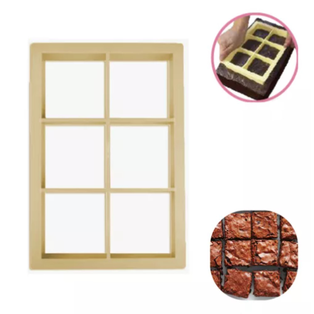 Cortador De Brownie Bolo Tortas 6 Corte Cavidade Corte Fácil em Oferta na Shopee