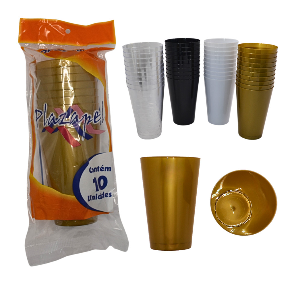 Kit C/50 Copos 300ml Festa Descartáveis Acrílico Resistente