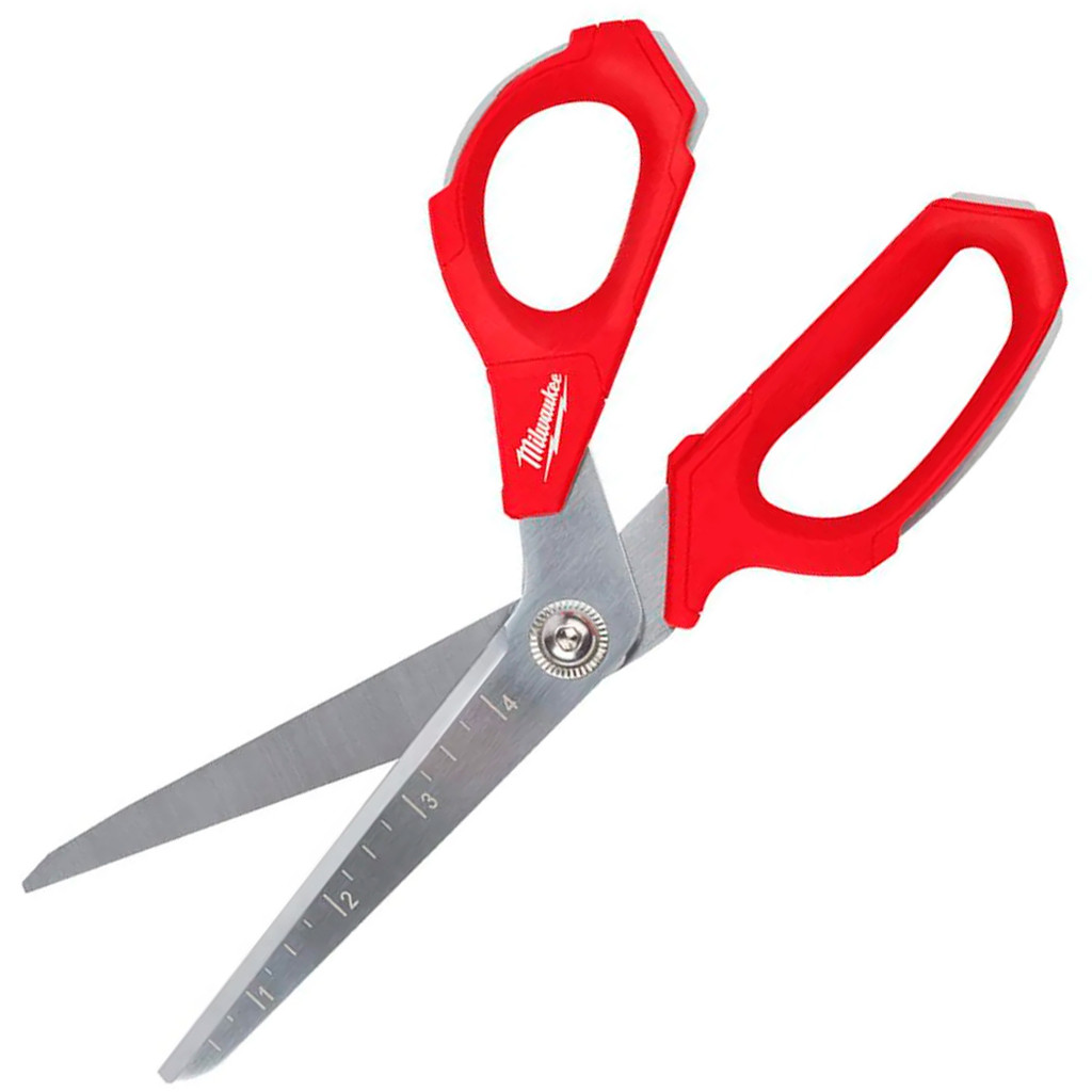 Tesoura Profissional Deslocada 9.5" MILWAUKEE 48-22-4047 Lâmina Corte Serrilhado com Medição
