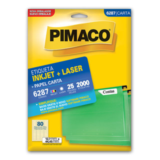 Etiqueta inkjet/laser carta 6287 com 25 folhas Pimaco em Oferta na Shopee