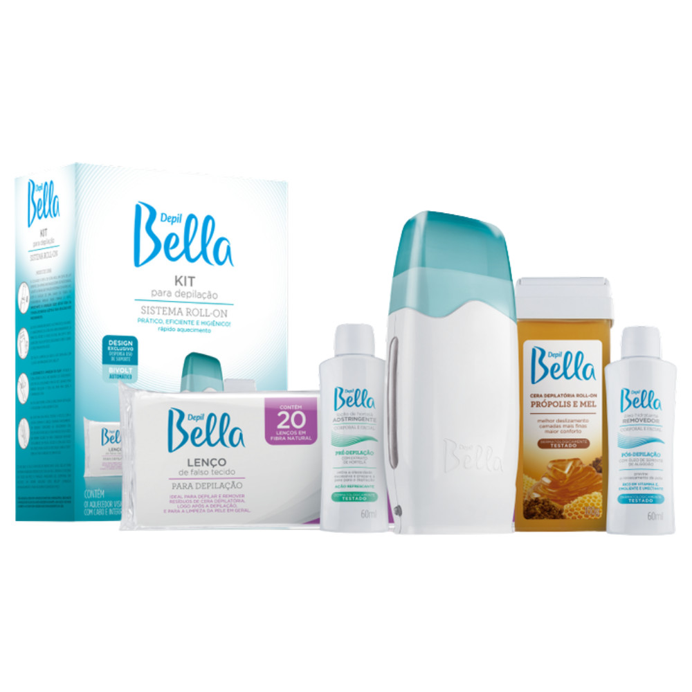 Kit Roll-on Pré Pós Depilação E Aquecedor Bivolt Depil Bella - Beauty
