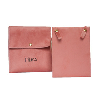 PORTA JOIAS ENVELOPE SUEDE ROSE PIUKA em Oferta na Shopee
