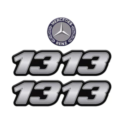 Kit Emblemas 1313 Mercedes Benz Adesivo Lateral Cromado