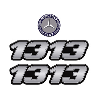 Kit Emblemas 1313 Mercedes Benz Adesivo Lateral Cromado em Oferta na Shopee