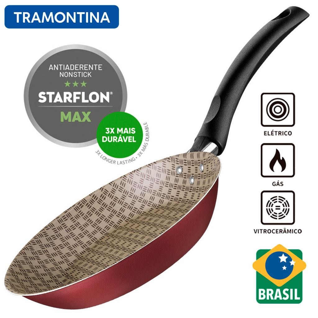 Frigideira 20cm Tramontina Turim em Alumínio Antiaderente Vermelho  0,8 L em Oferta na Shopee