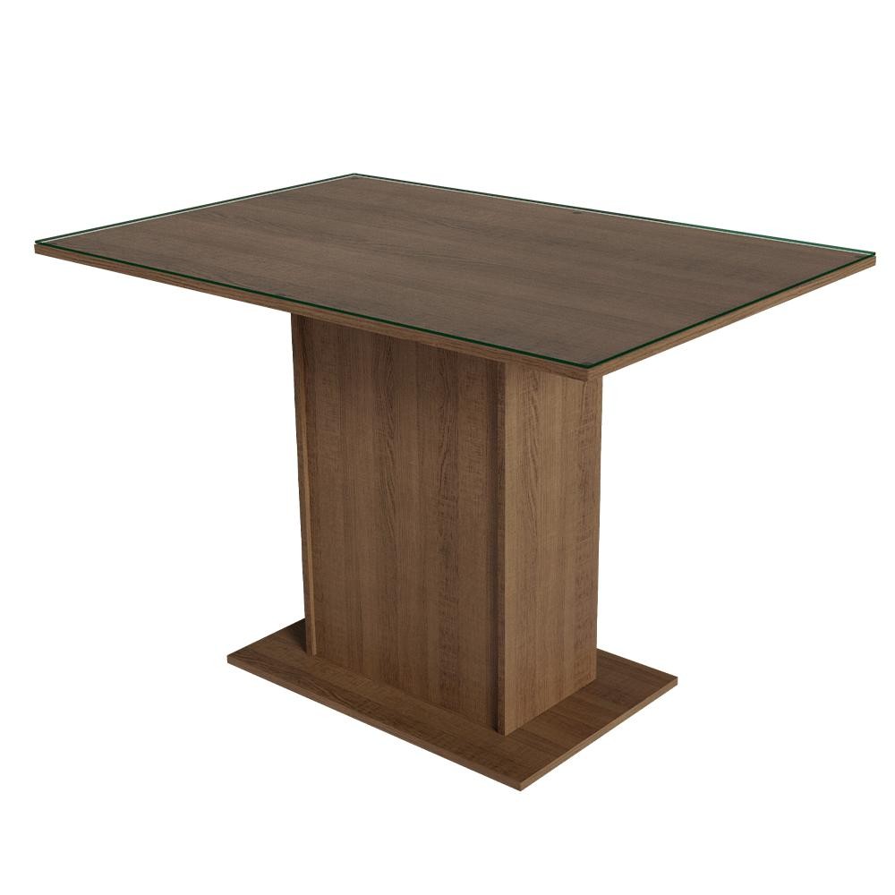 Mesa de Jantar Retangular com Tampo de Vidro Rustic 5329 Madesa em Oferta na Shopee