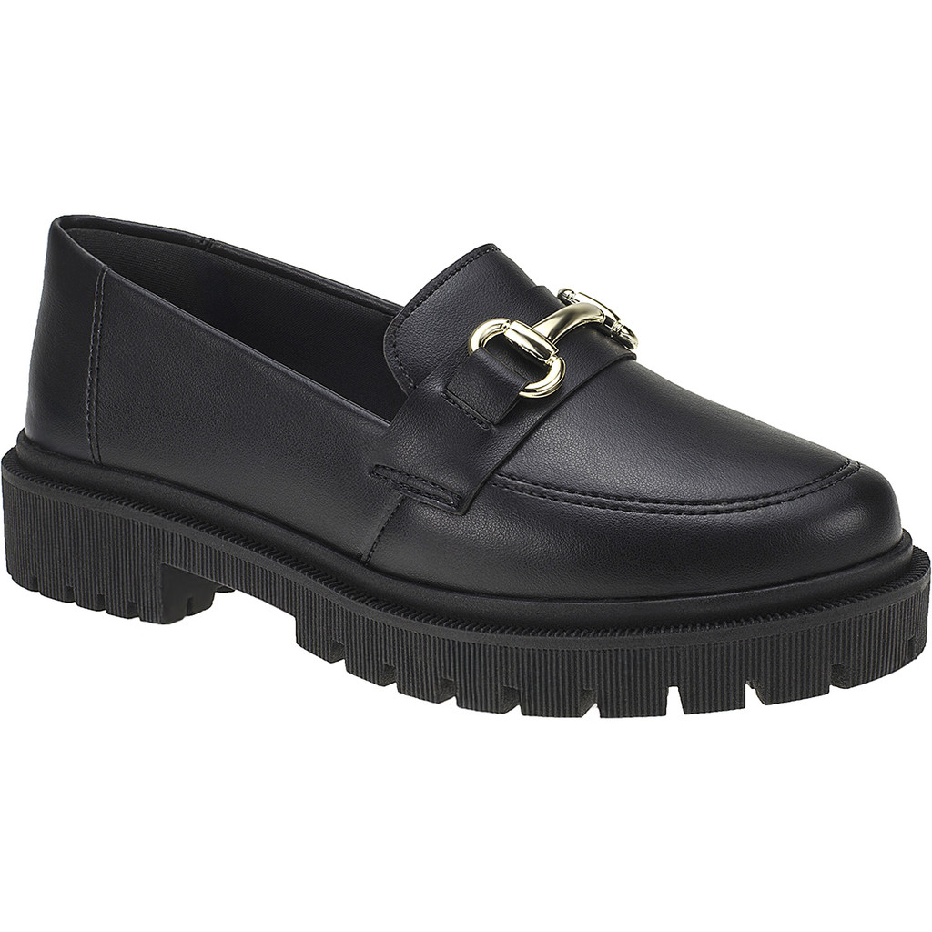 Mocassim Feminino Tratorado Bico Redondo com Enfeite Corrente ABS 026-005 - Women Shoes