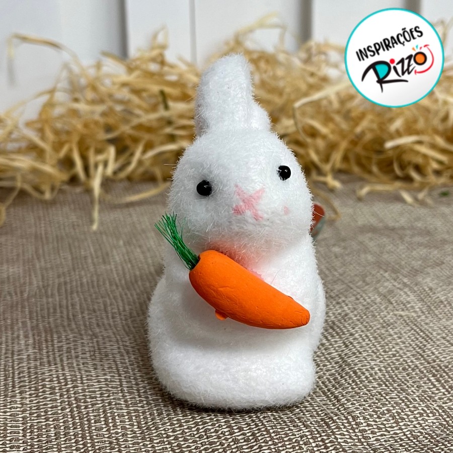 Enfeite Decorativo de Páscoa - Coelho Branco em Pé - 10cm - 1 unidade - Rizzo