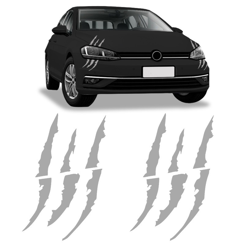 Adesivos Do Farol Garra Arranhão Carro Personalizado Prata