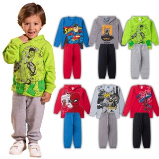 Kit 4 Peças de Roupas Menino Infantil Personagens Inverno Sortidas - Conjunto Masculino Heróis em Oferta na Shopee