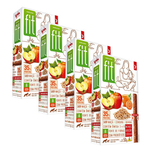 Spin Petisco Sabor Maçã, Cenoura E Quinoa - Kit 4 Unidades