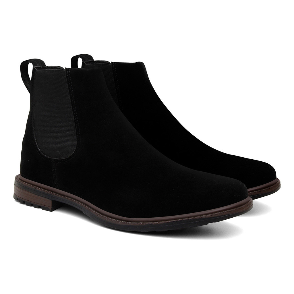 Bota Botina Chelsea de Couro Masculina Feminina Country Rodeio Roça Trabalho Macia Inverno