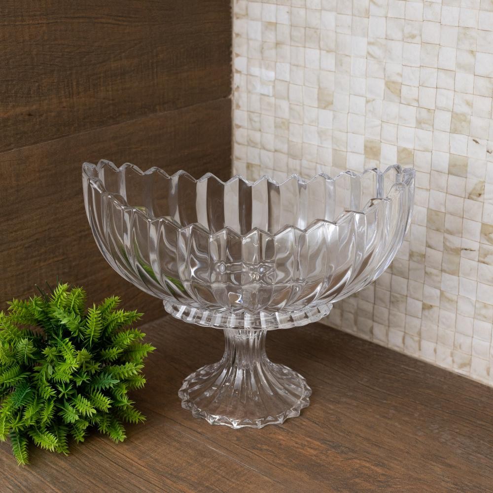 Centro de Mesa Wolff Pé de Cristal Geneva 28cm x 15cm x 23cm