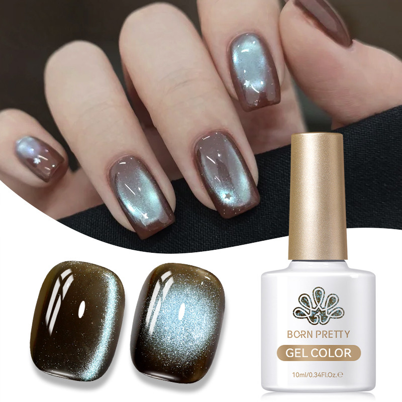 BORN PRETTY Mint Chocolate Gato Magnético Unha Polonês Gel Haze Cor Azul Glitter Semi Permanente Verniz Suprimentos Para em Oferta na Shopee