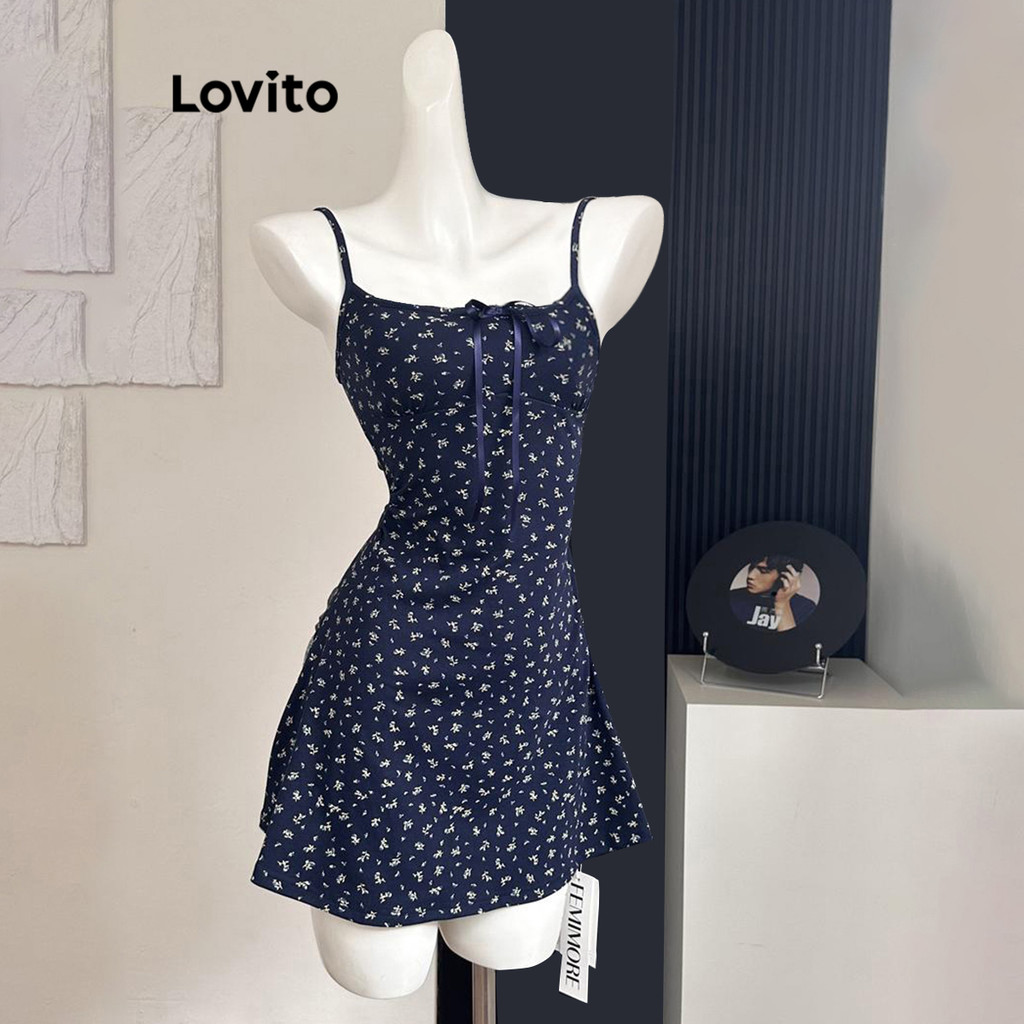 (Trendy) Lovito Vestido Casual Ditsy Floral Padrão Vestido Para Mulheres LNA74166 - Women Clothes
