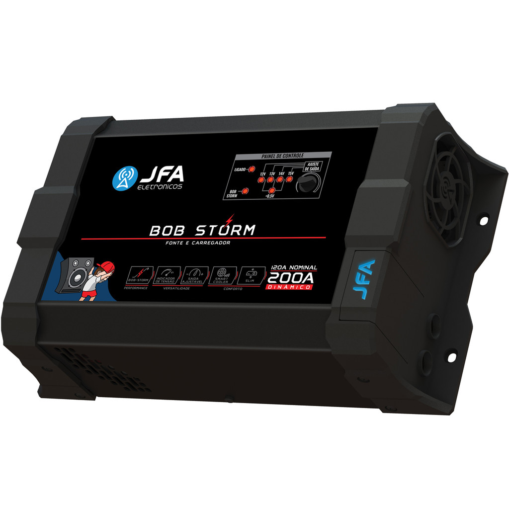 Fonte JFA Bob Storm 200A Bivolt Carregadora e Bateria Para Caixa Bob Ativa Trio Home Som Casa em Oferta na Shopee
