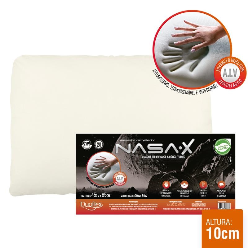 Travesseiro Nasa 3d Original Duoflex Confortável Antiácaros