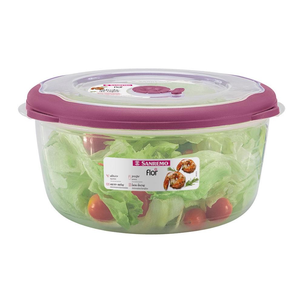 Pote Plástico Redondo Hermético Açaí 3,2L Flor Sanremo - Home & Living
