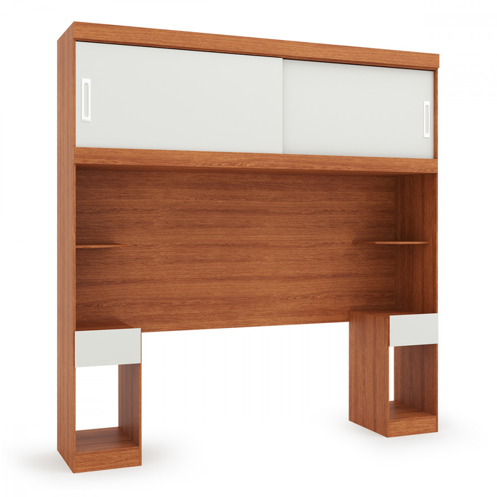 Nicho Aereo Casal Genova com Mesa de Cabeceira Freijo Off White Batrol em Oferta na Shopee