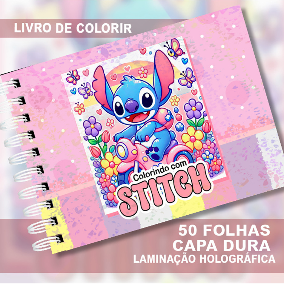 Livro de colorir STITCH  capa dura 50 folhas