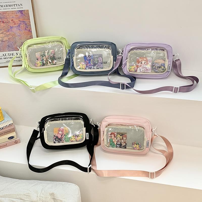 Bolsa Feminina Pequena com Bolso Transparente Tiracolo Ombro e Mão Estilo Casual Yobel.Loja em Oferta na Shopee