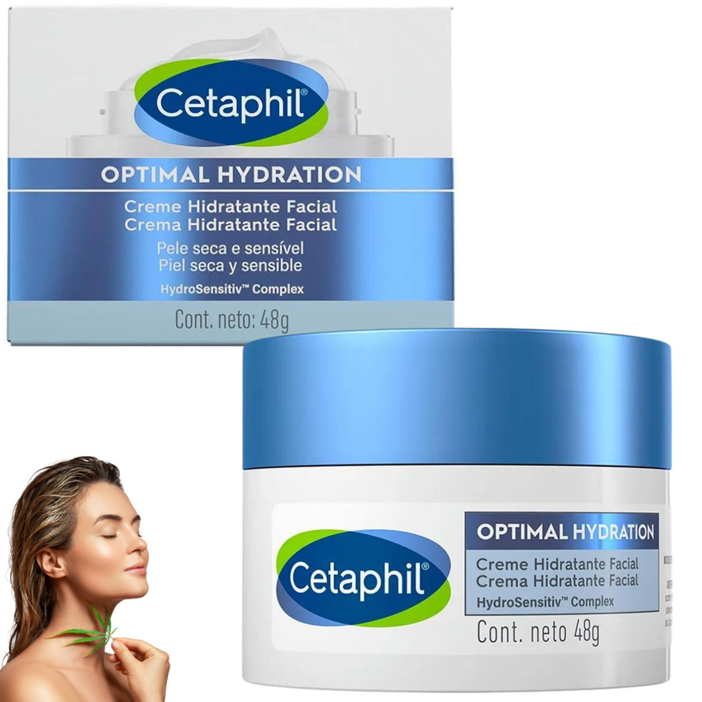 Cetaphil Creme Hidratante Facial Hydration Optimal Hydro Sensitiv Hidratação 48h Pele Macia
