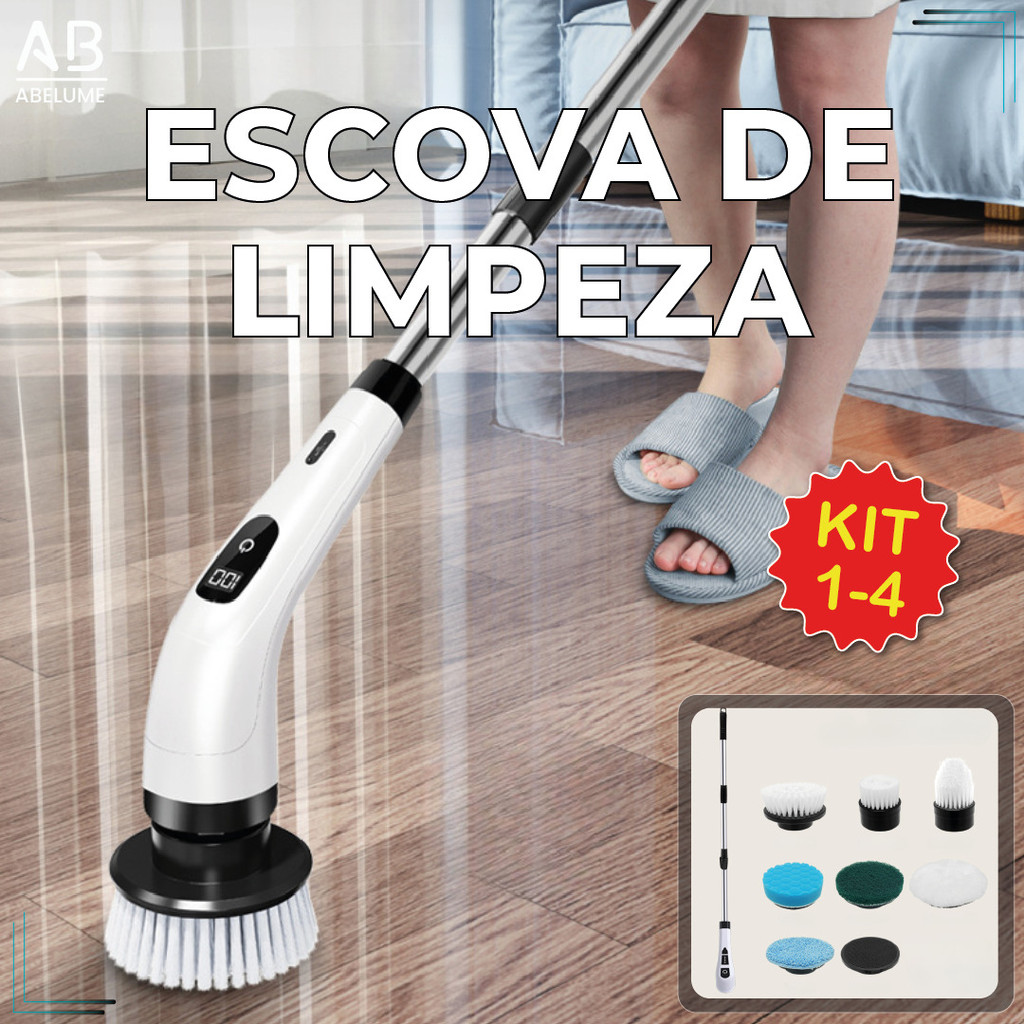 Escova de Limpeza Elétrica Multiuso Portátil 7 Em 1 s/ Fio Esfregrão de limpeza Recarregável em Oferta na Shopee