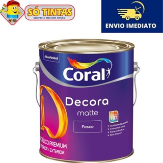 Tinta Acrílica Decora Matte Premium Fosco Acabamento Perfeito Lavável 3,6 Litros Coral em Oferta na Shopee