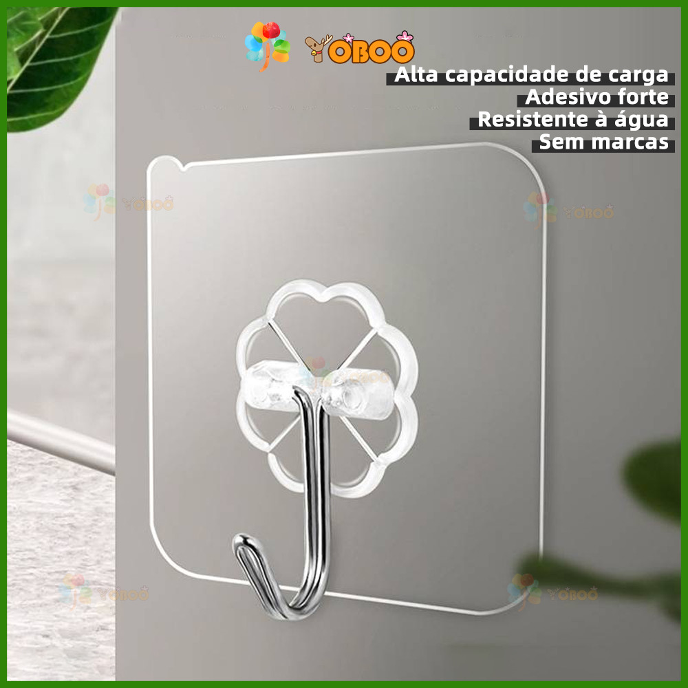 YOBOO Kit 10 pçs gancho de parede adesivo super aderência gancho autocolante em Oferta na Shopee